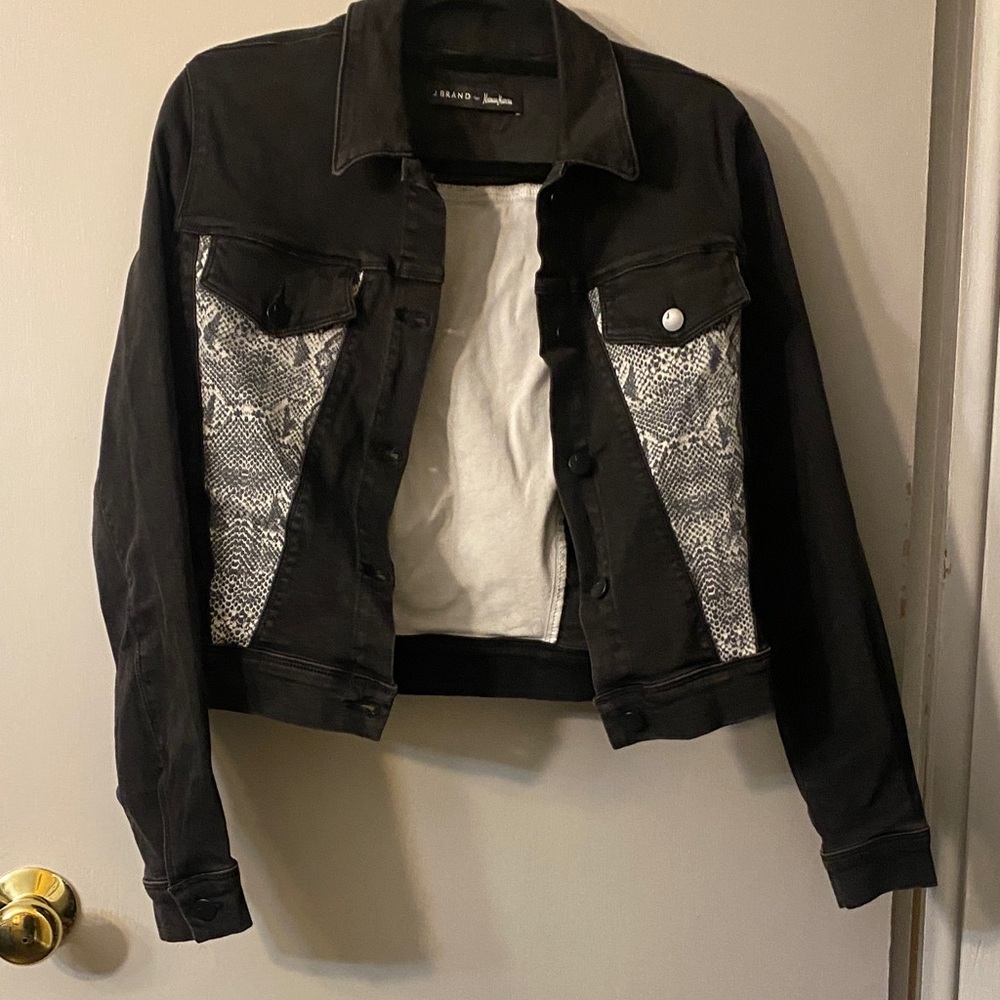 J Brand Black and Gray Jean Jacket